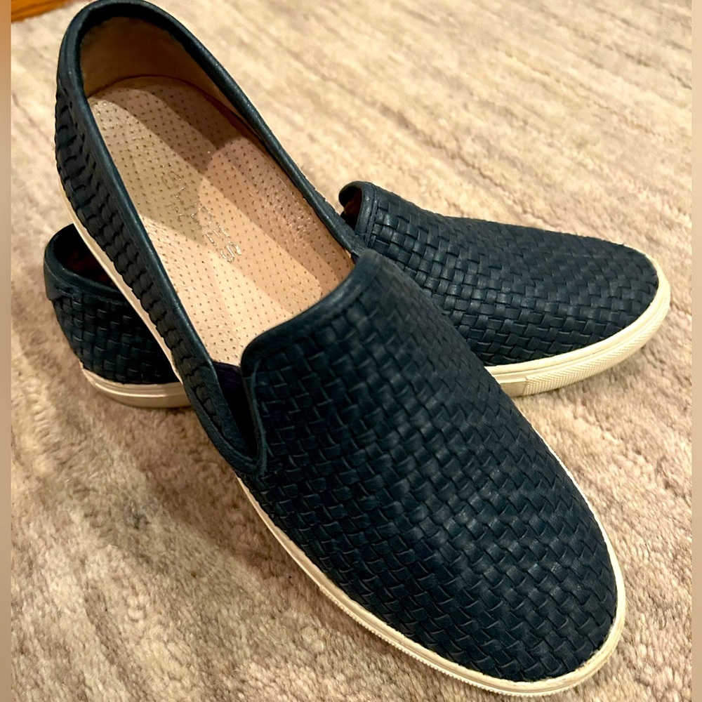 J Slides Navy Woven Slip On loafers